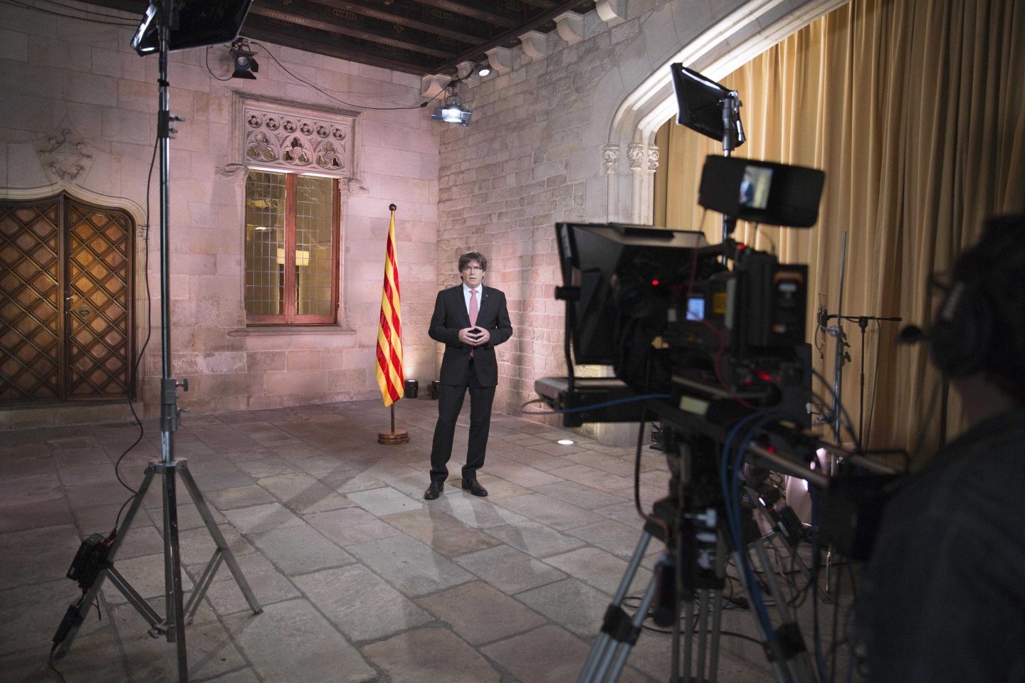 Puigdemont durante su discurso.