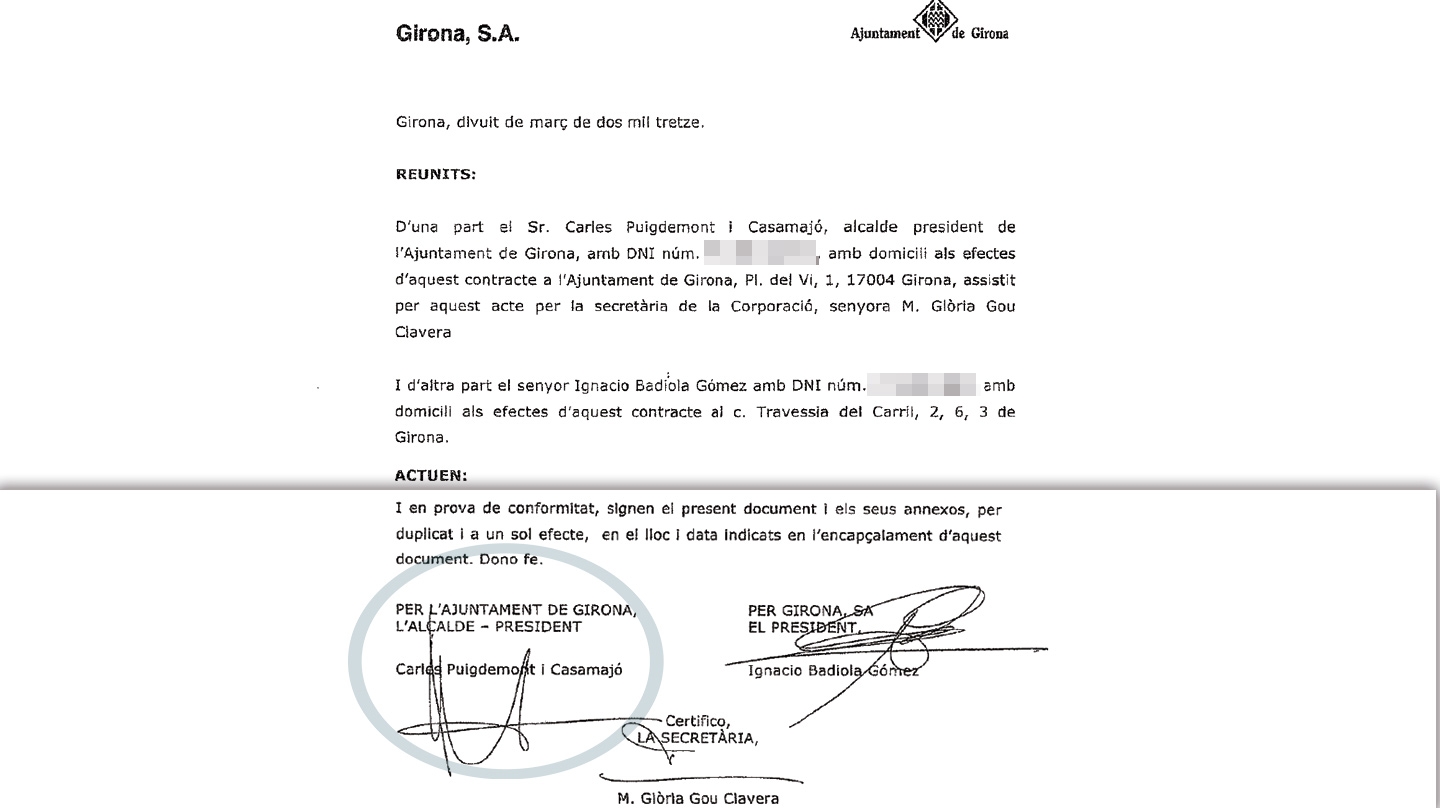 Contrato del Ayuntamiento de Girona