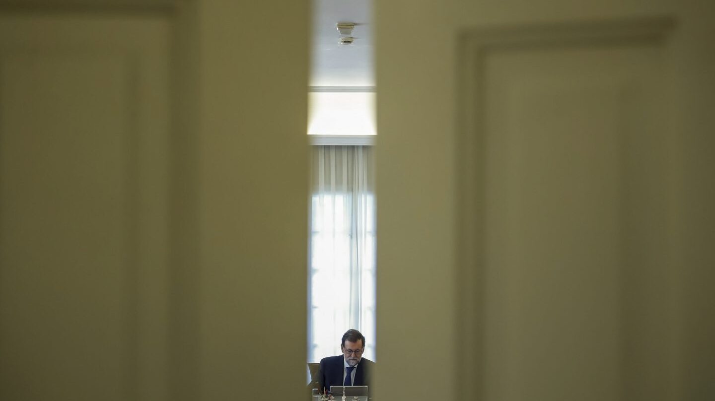 Referéndum 1-O: Rajoy, en el Palacio de la Moncloa.