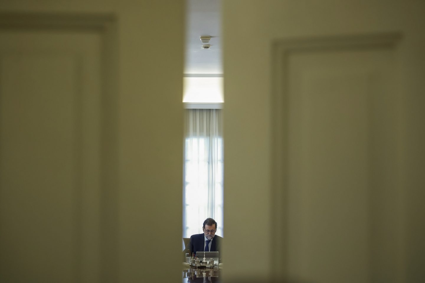 Referéndum 1-O: Rajoy, en el Palacio de la Moncloa.