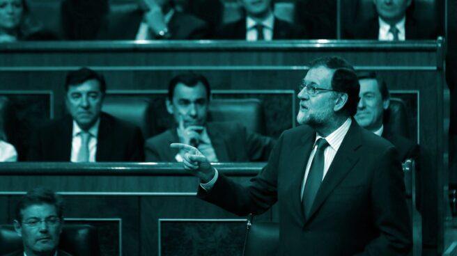 El presidente del Gobierno, Mariano Rajoy, durante su intervención en la sesión de control al Ejecutivo.