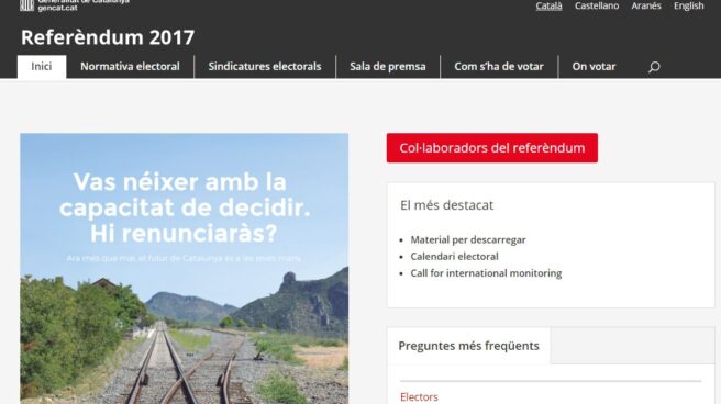 La Generalitat vuelve a activar la web de los centros electorales pese a la prohibición del juez