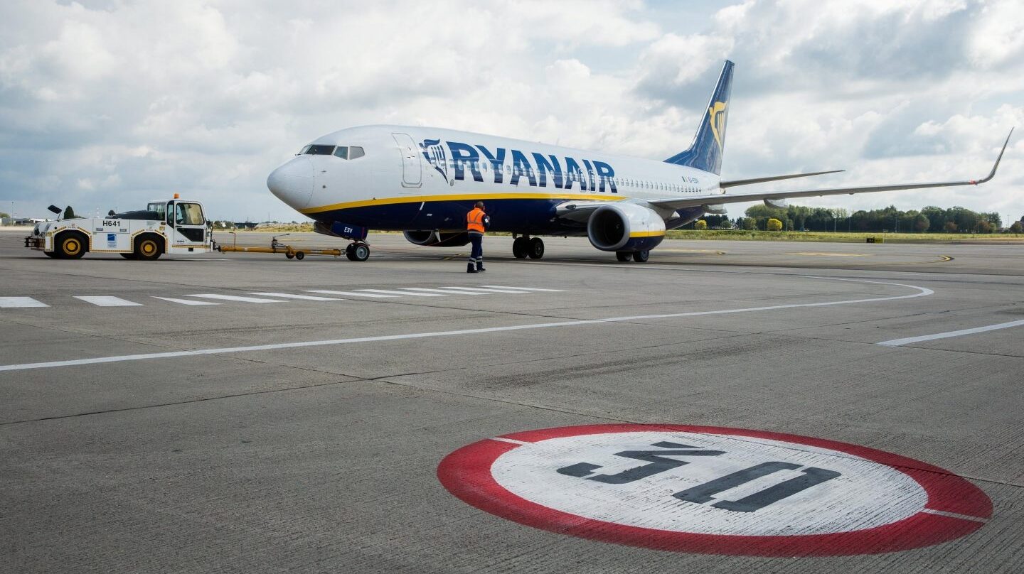 Un avión de la aerolínea Ryanair.