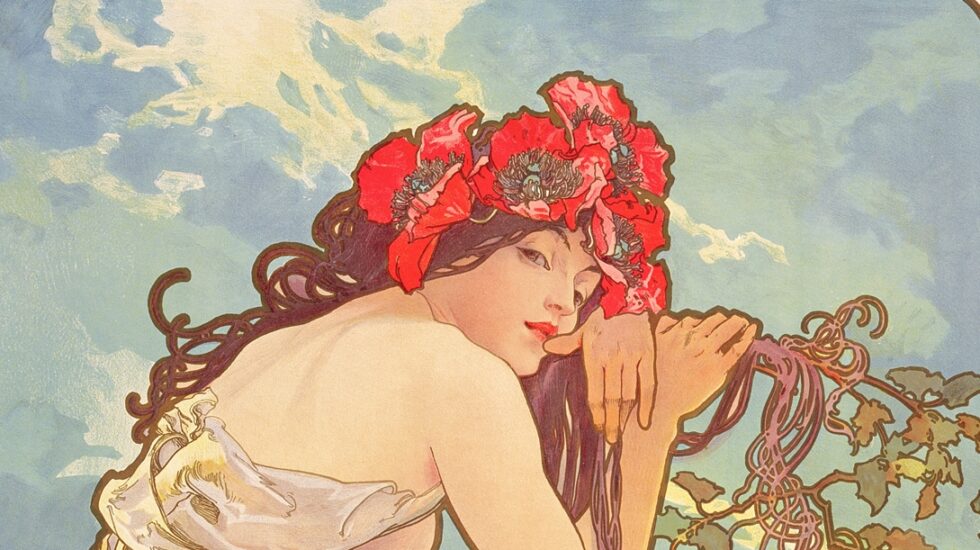Las estaciones, verano 1896, Litografía en color.