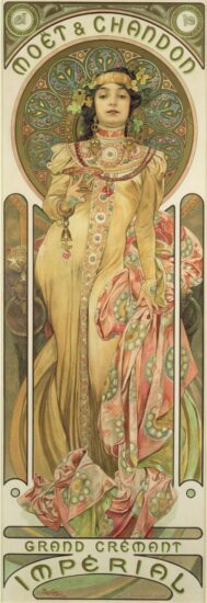 Moet & Chandon, Dry Imperial, 1899, litografía a color.
