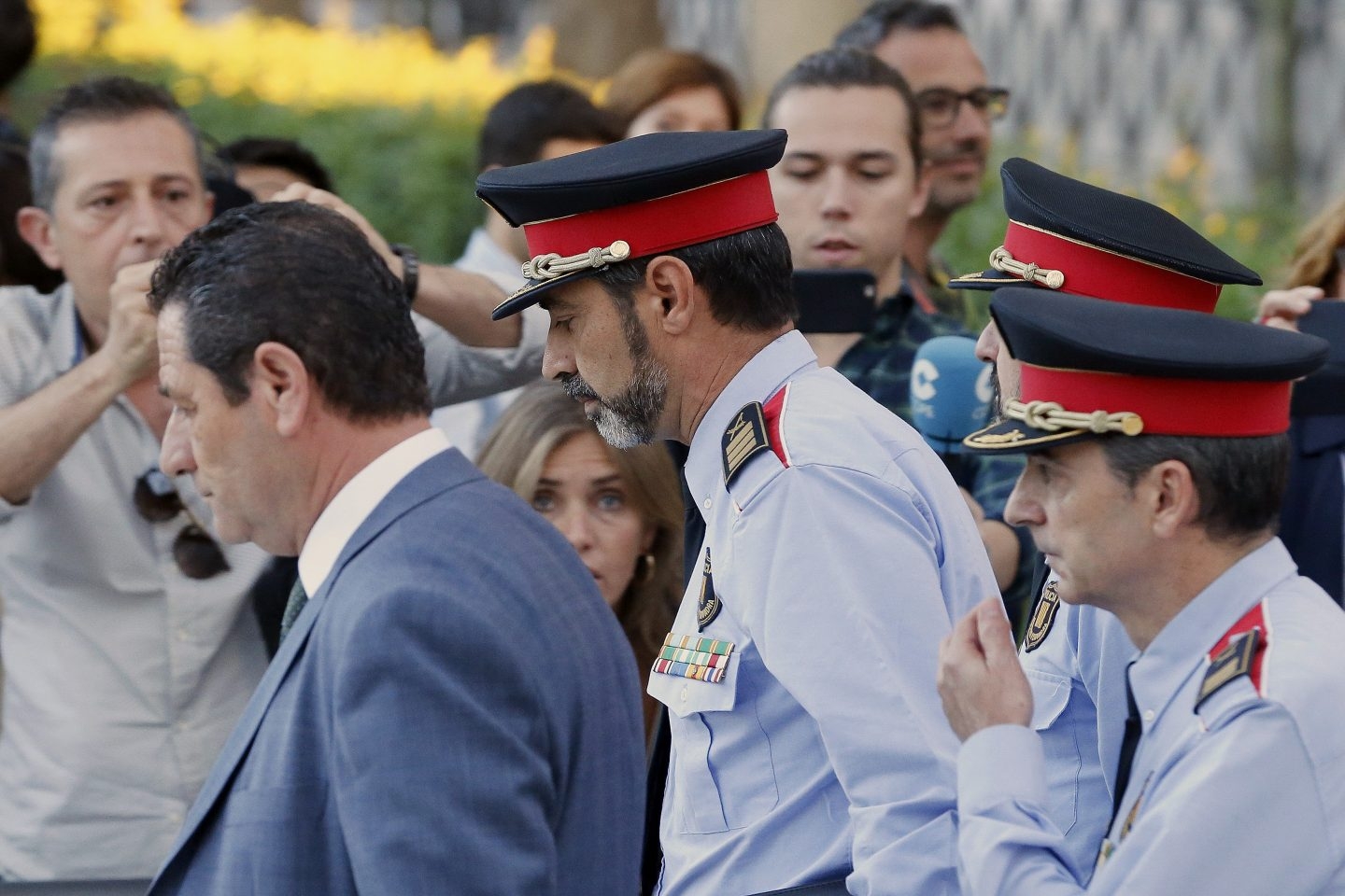 El jefe de los Mossos d'Esquadra, Josep Lluis Trapero, a su llegada a la Audiencia Nacional para declarar por sedición.