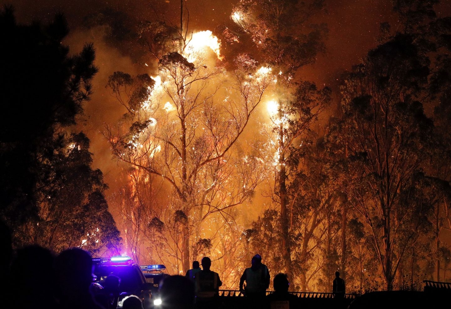 Uno de los incendios de la provincia gallega de Pontevedra.