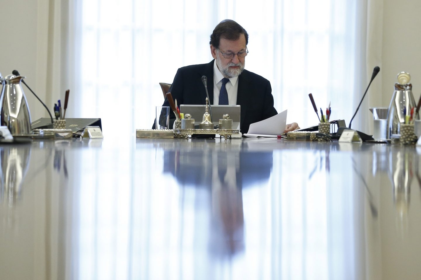 El presidente del Gobierno, Mariano Rajoy, durante la reunión del Consejo de Ministros.