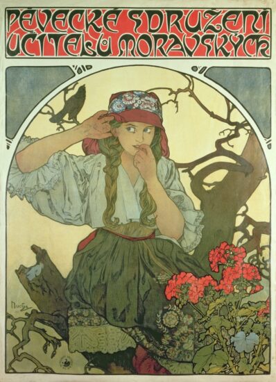 Cartel para “Moravian Teachers' Choir”, 1911, litografía a color.