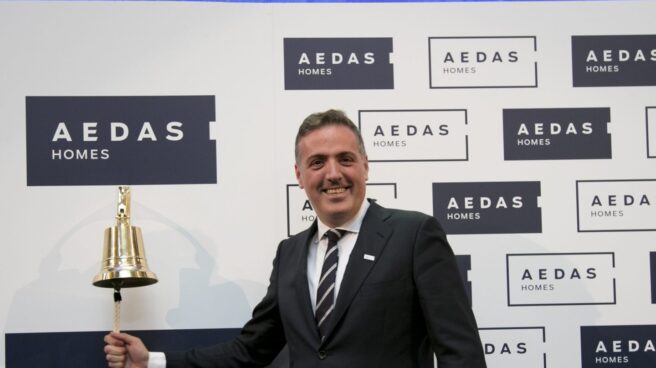 Aedas_bolsa El consejero delegado de Aedas, David Martínez, en el momento del debut de la inmobiliaria en bolsa.
