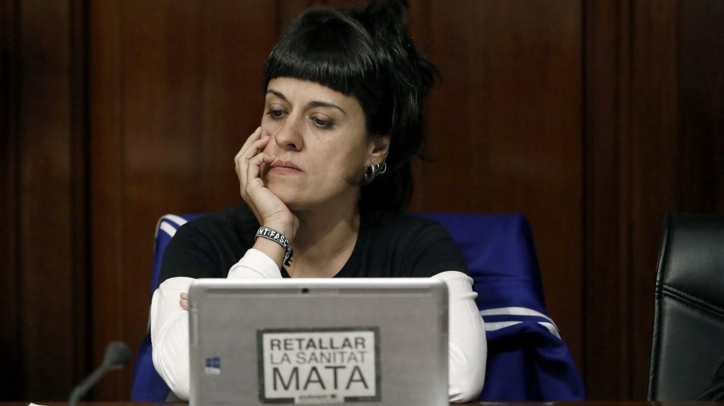 Anna Gabriel (CUP), en su comparecencia en el Parlament.