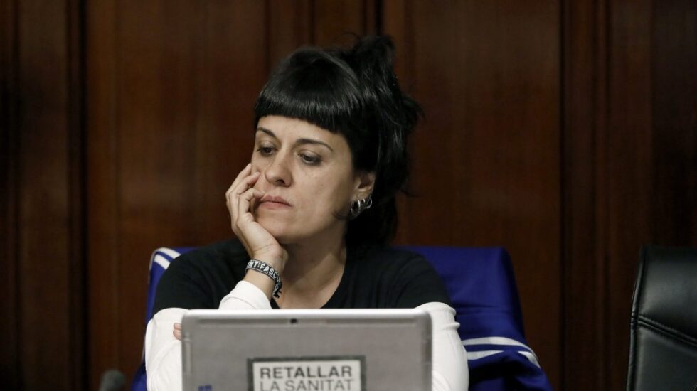 Anna Gabriel (CUP), en su comparecencia en el Parlament.