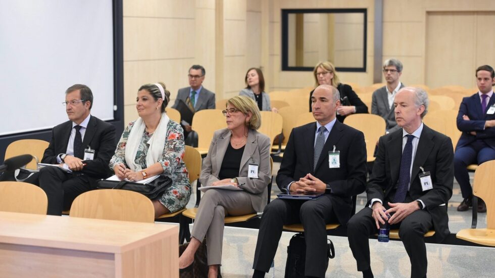 Felipe Benjumea y la cúpula de Abengoa, en la Audiencia Nacional.