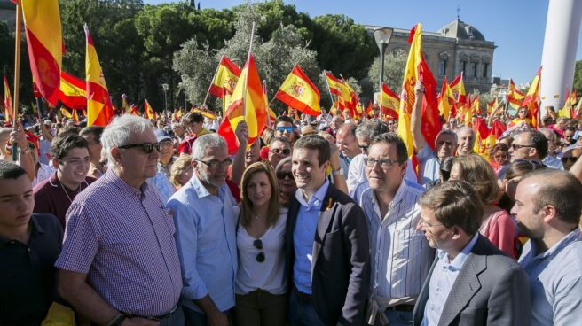 Pablo Casado, en la manifestación de Colón (Madrid).