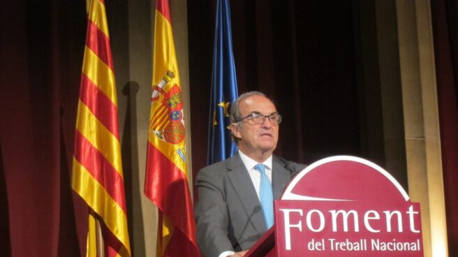 El presidente de Fomento del Trabajo, Joaquim Gay de Montellà, en un acto de la patronal catalana.
