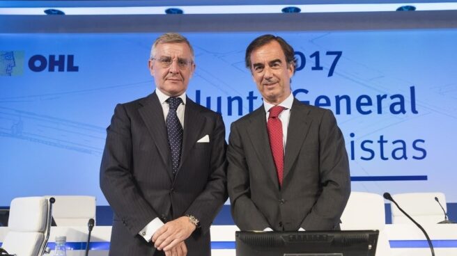 GarciaMadrid_OHL Tomás García Madrid y Juan Villar Mir durante una Junta General de Accionistas de OHL.