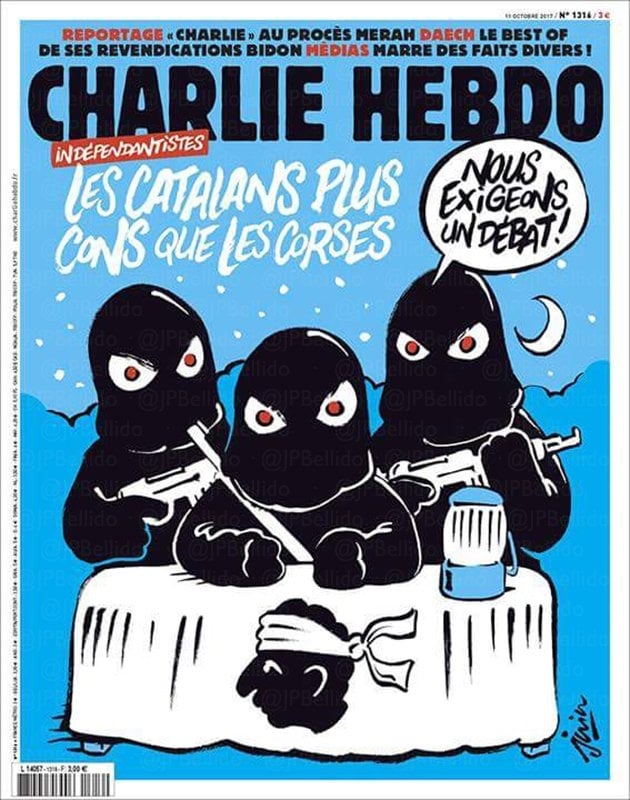 Portada del semanario 'Charlie Hebdo' dedicado al desafío independentista catalán.