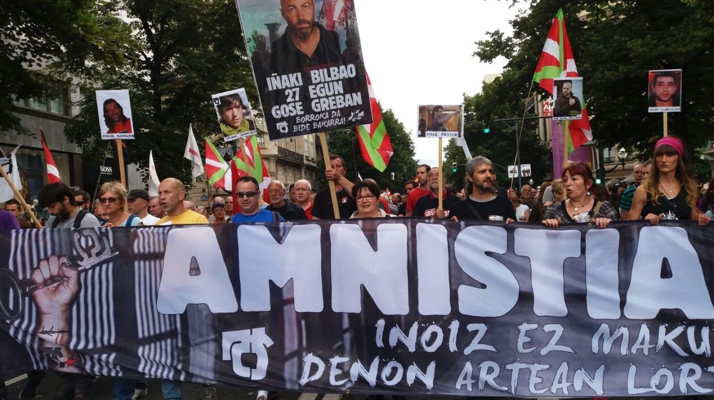 Manifestación convocada por ATA en apoyo al preso de ETA Iñaki Bilbao.