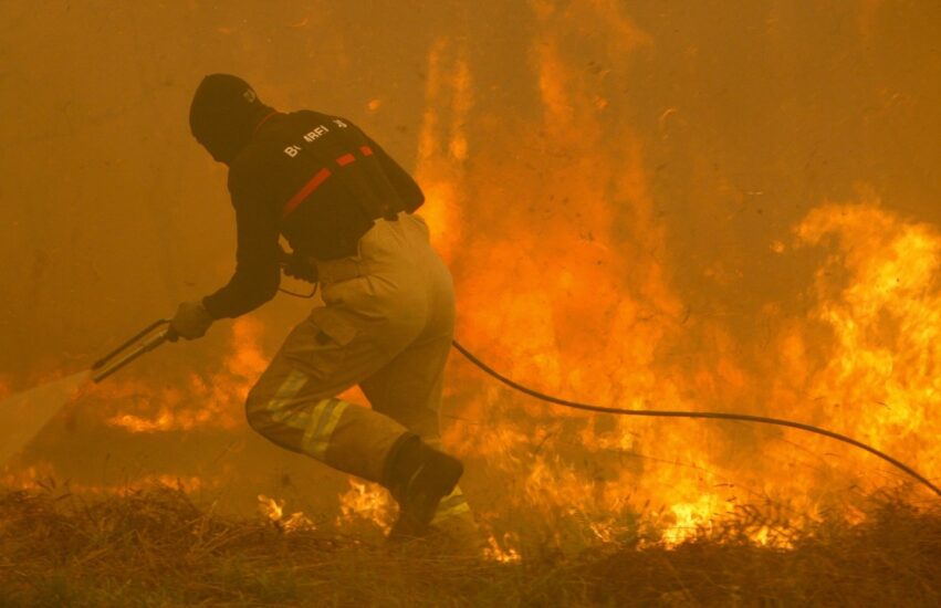 Incendio en Galicia: fuego en los alrededores de Vigo.
