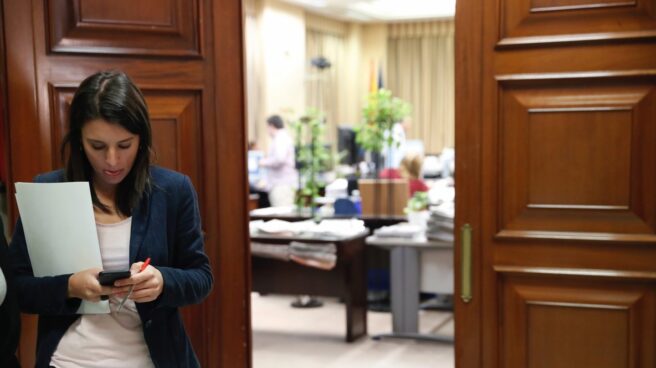 Irene Montero, al término de la Junta de Portavoces. Irene Montero, al término de la Junta de Portavoces.