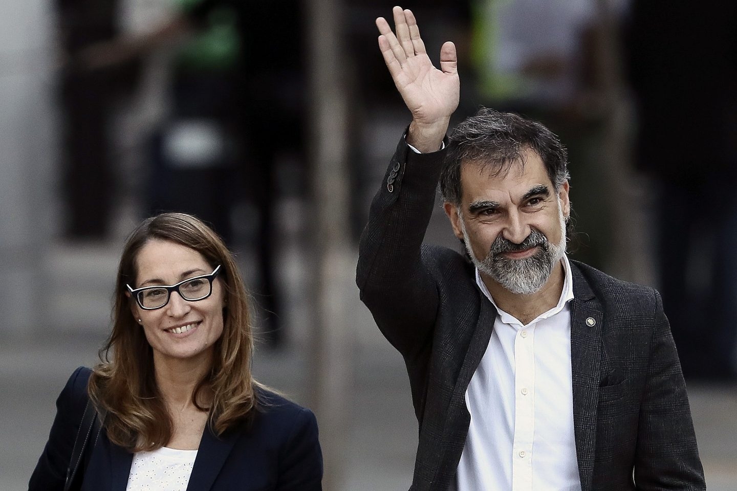 El presidente de Òmnium Cultural, Jordi Cuixart, llega a la Audiencia Nacional.