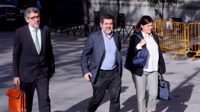 El líder de ANC, Jordi Sánchez, se dirige a la Audiencia Nacional.