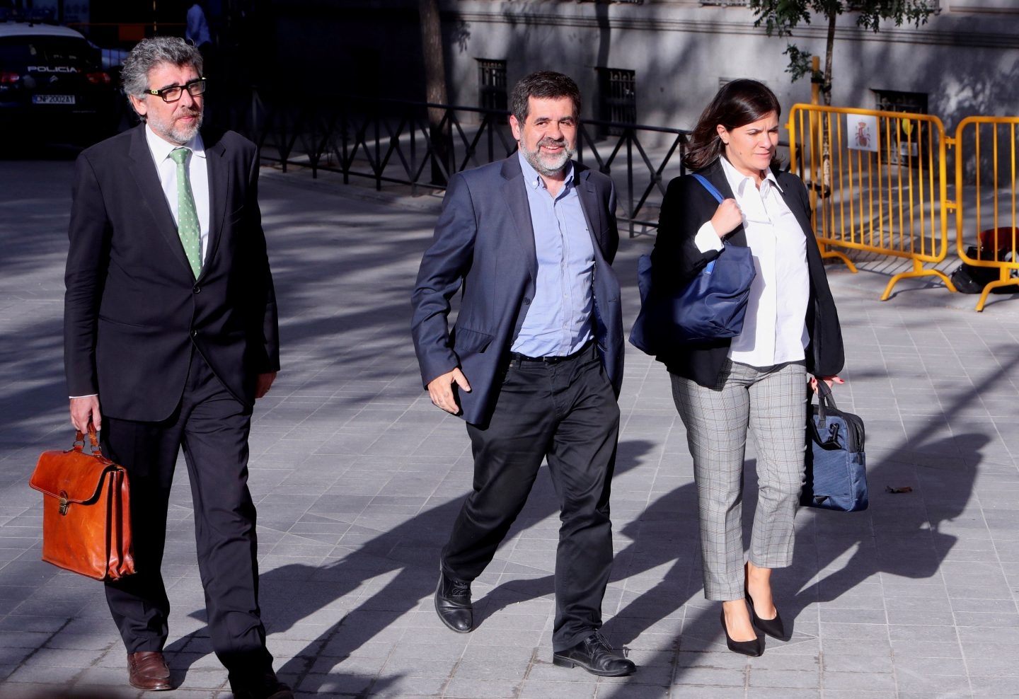 El líder de ANC, Jordi Sánchez, se dirige a la Audiencia Nacional.