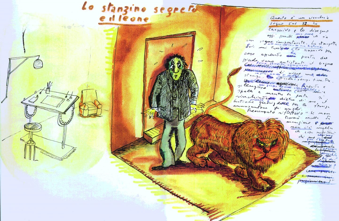 Boceto para el cortometraje "El sueño del león"