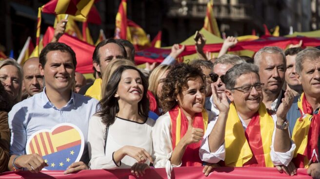 Manifestación 8-O: Rivera, Arrimadas, Montserrat y MIlló.