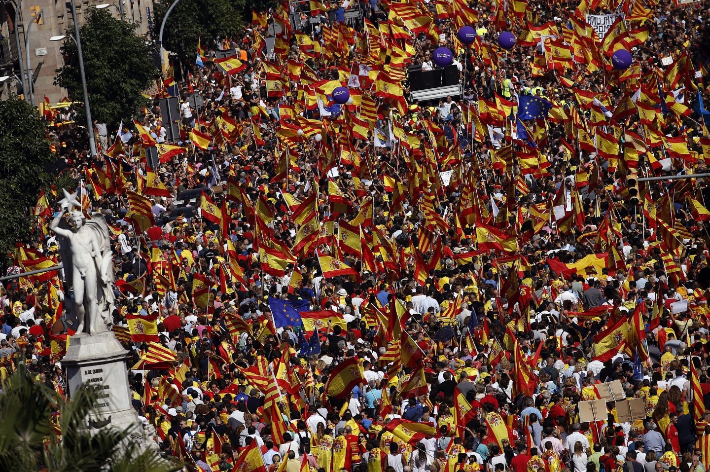 Manifestación 8-O en Barcelona.