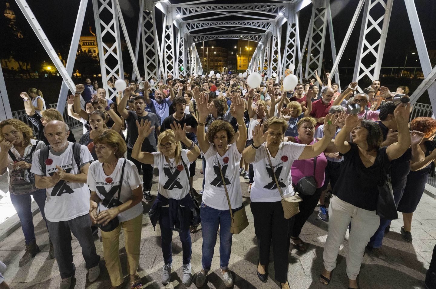 Protesta por el soterramiento de las vías en Murcia.