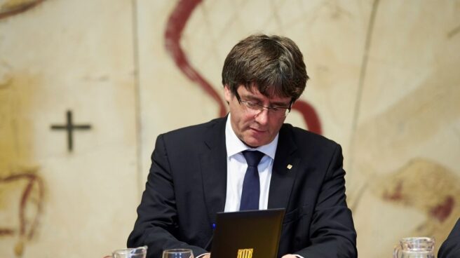 Carles Puigdemont, en una reunión del Govern.
