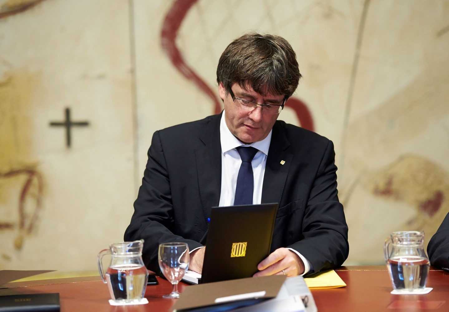 Carles Puigdemont, en una reunión del Govern.