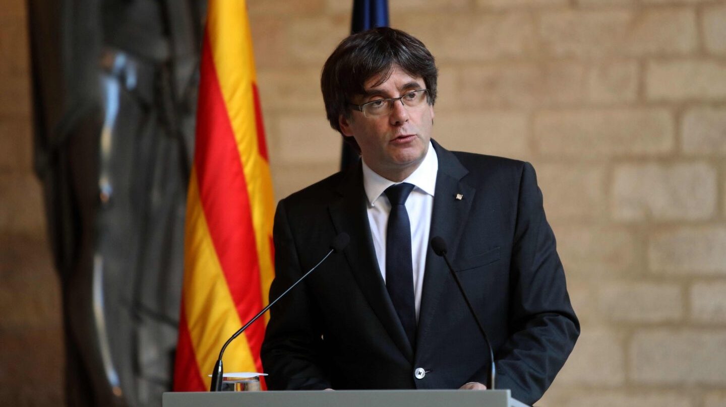 Puigdemont, en su declaración en la Generalitat.