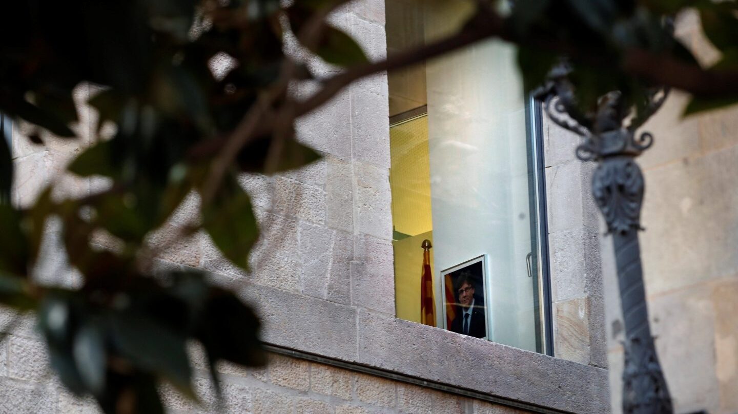 Una foto de Puigdemont colgada en un despacho de la Generalitat.