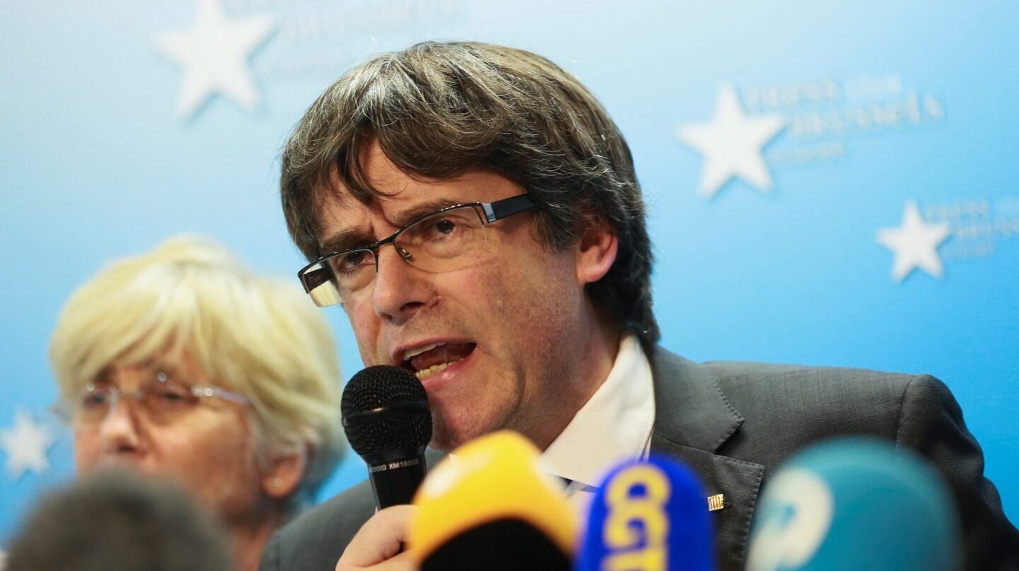 Puigdemont, en su comparecencia en Bruselas.