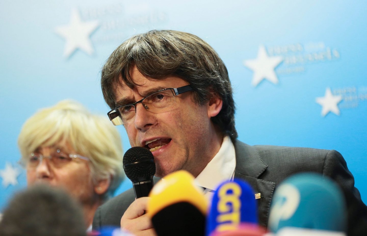 Puigdemont, en su comparecencia en Bruselas.