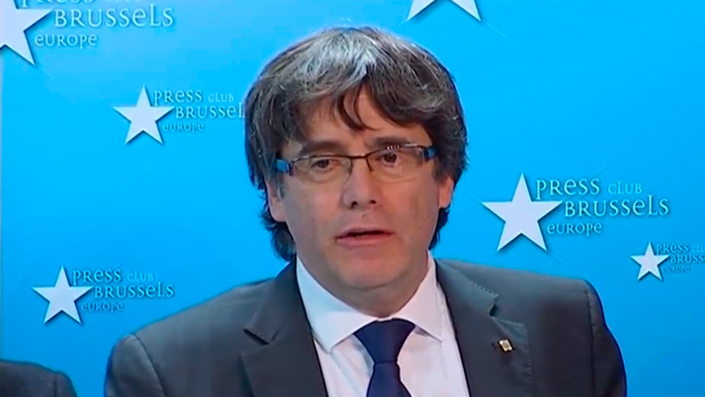 Carles Puigdemont, en su comparecencia en bruselas.