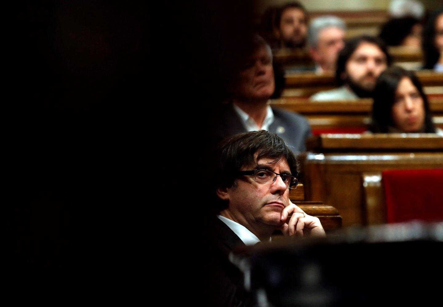 Carles Puigdemont en el Parlament de Cataluña.