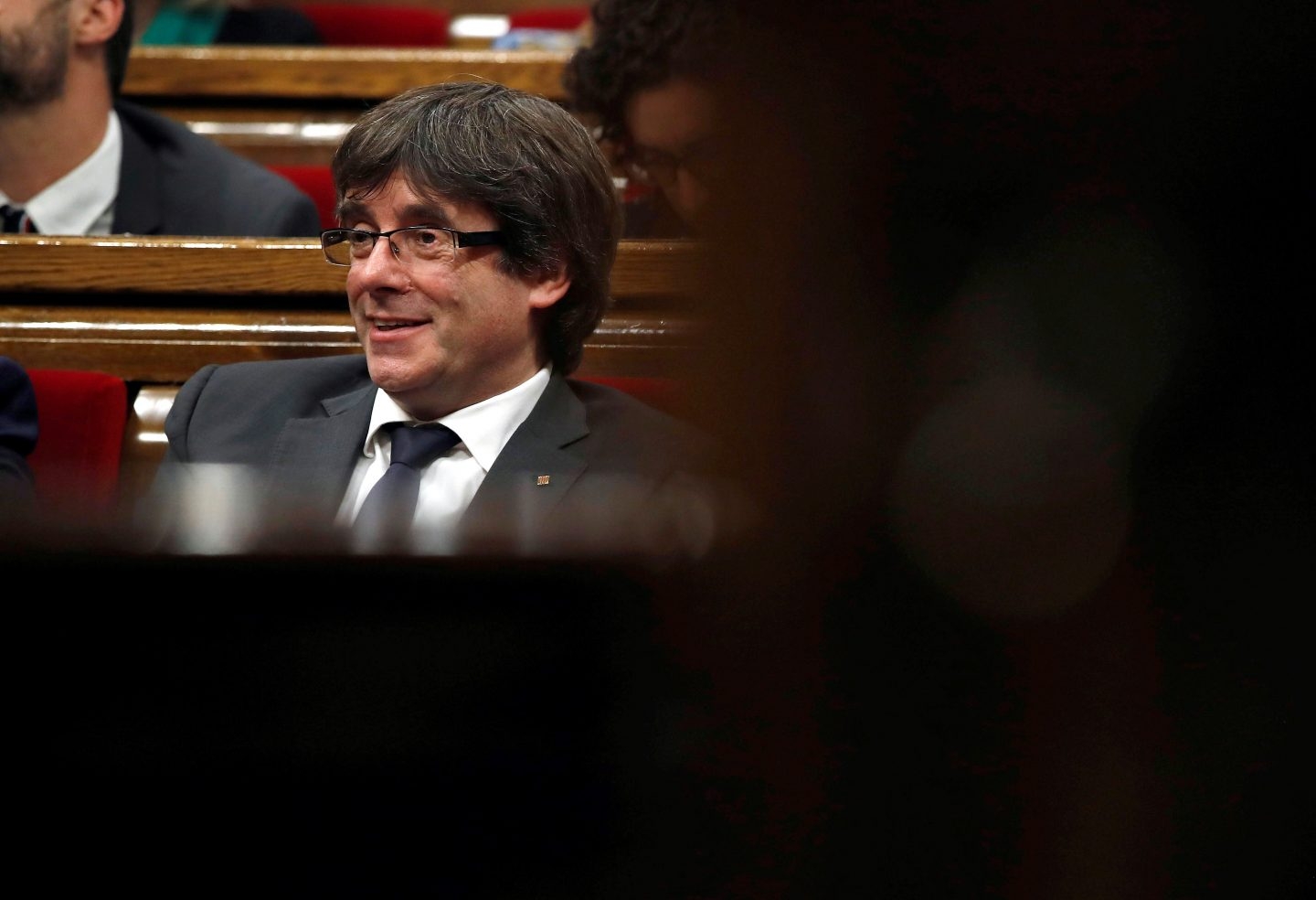 Carles Puigdemont en el Parlament de Cataluña.