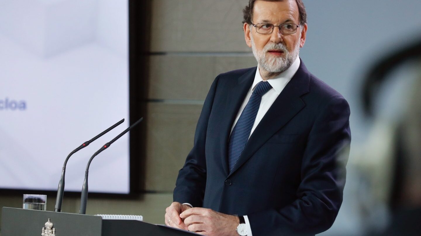 Mariano Rajoy, en su declaración en Moncloa.