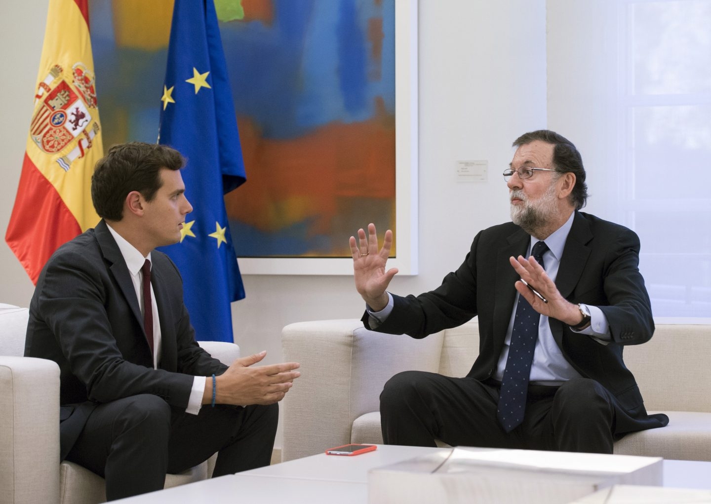 Referéndum 1-O: Rivera y Rajoy, en Moncloa.