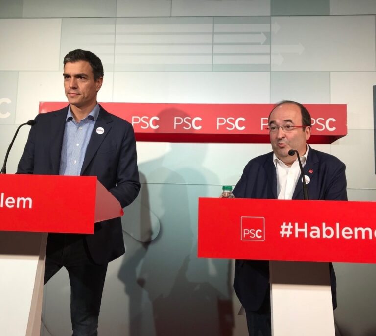 Pedro Sánchez y Josep Borrell se vuelcan en la campaña de Iceta