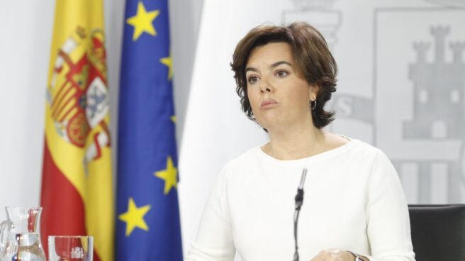 Soraya Sáenz de Santamaría, en la rueda de prensa del Consejo de Ministros. Soraya Sáenz de Santamaría, en la rueda de prensa del Consejo de Ministros.