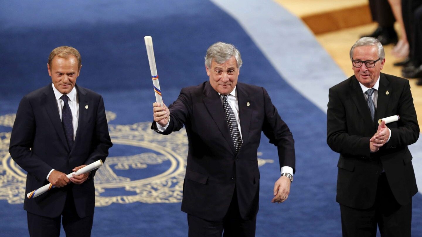 Tusk, Tajani y Juncker recogen el Princesa de Asturias.