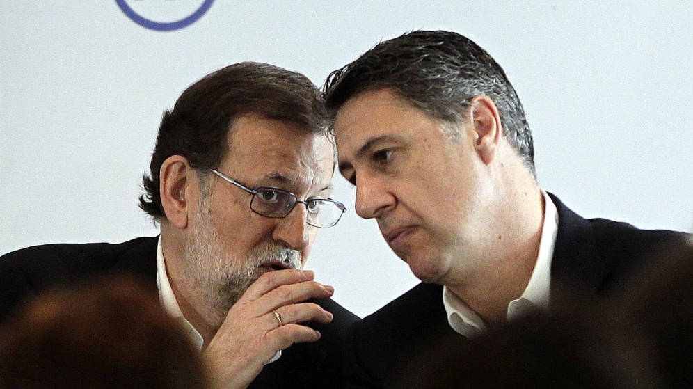 El presidente del Gobierno, Mariano Rajoy, y el líder del PP catalán, Xavier García Albiol.