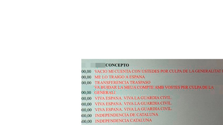 Así justifican las retiradas de dinero de los bancos: “Viva la Guardia Civil”