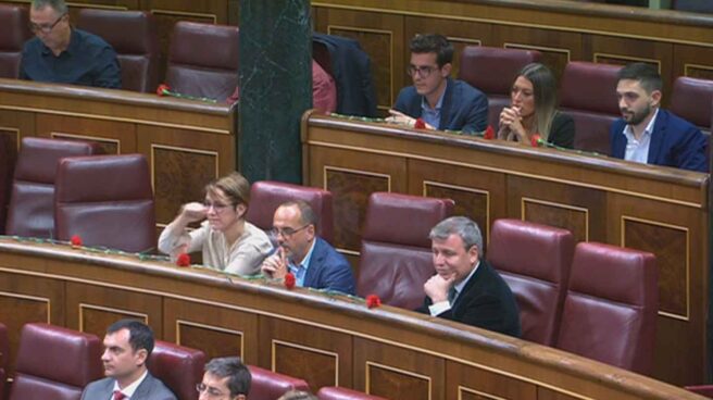 Corte de mangas en el Congreso de una diputada del PdeCat a Toni Cantó cuando hablaba de recortar su sueldo