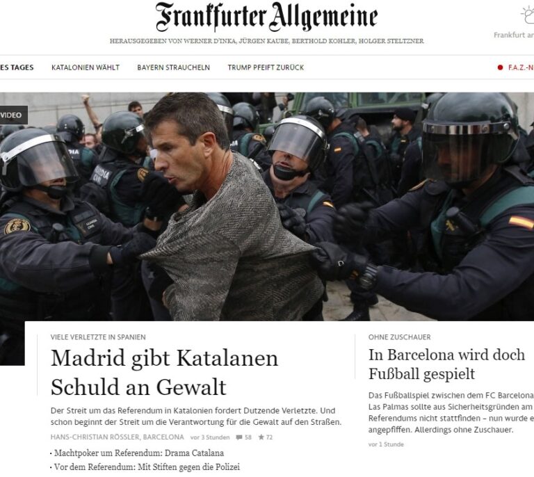 La prensa internacional se hace eco de los "cientos de heridos" en Cataluña
