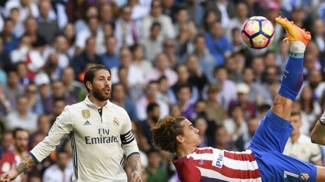 griezmann ramos ep Un partido de Liga entre Atlético de Madrid y Real Madrid.